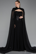 Abendkleid Lang Chiffon Schwarz ABU5931