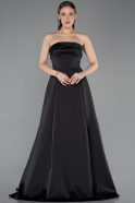 Abendkleid Lang Satin Schwarz ABU5932