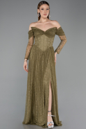 Abendkleid Lang Spitze Khaki ABU5945