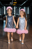 Abendkleid für Kinder Kurz Anthrazit ABK2574