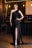 Abschlusskleid Lang Chiffon Schwarz ABU5946
