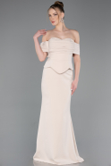 Beige Standesamtkleid Lang ABU5559