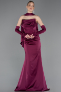 Abendkleid Lang Satin Pflaume ABU5944