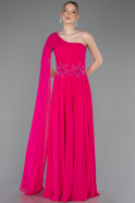 Abschlusskleid Lang Chiffon Fuchsie ABU5984