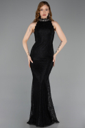 Abendkleid Lang Spitze Schwarz ABU5987