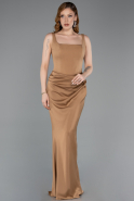 Abschlusskleid Lang Satin Bronze ABU5990