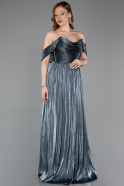 Anthrazit Partykleid Chiffon Lang ABU5283