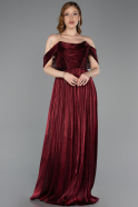 Weinrot Partykleid Chiffon Lang ABU5283