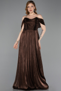 Braun Partykleid Chiffon Lang ABU5283