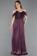 Pflaume Partykleid Chiffon Lang ABU5283