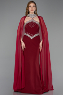 Weinrot Abendkleid İm Meerjungfrau-Stil Lang ABU5866