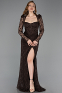 Braun Abendkleid Spitze Lang ABU5604
