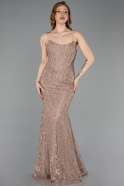 Kupfer Abendkleid Spitze Lang ABU5734