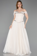 Abendkleid Lang Spitze Beige ABU5996