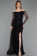 Abendkleid Lang Spitze Schwarz ABU5999