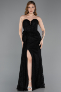 Abendkleid im Meerjungfrau-Stil Lang Spitze Schwarz ABU5975