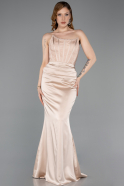Abendkleid Lang Satin Beige ABU6000