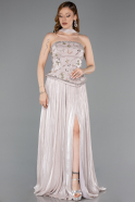 Nerzbraun Abendkleid Chiffon Lang ABU5786