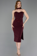 Partykleid Midi Kirschrot ABK2593