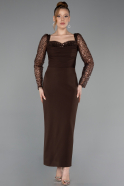 Braun Partykleid Midi ABK2387