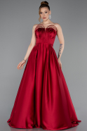 Weinrot Abschlusskleid Satin Lang ABU5105