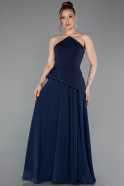 Abendkleid Lang Chiffon Marineblau ABU5681