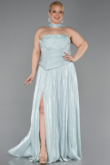 Kleider in Großen Größen Lang Chiffon Minzgrün ABU5958