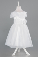 Abendkleid für Kinder Kurz Weiß ABK2565
