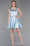 Partykleid Kurz Satin Eisblau ABK2606
