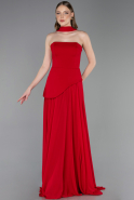 Abschlusskleid Lang Chiffon Rot ABU6042