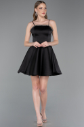 Partykleid Kurz Satin Schwarz ABK2603