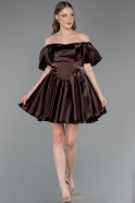 Partykleid Kurz Satin Braun ABK2605