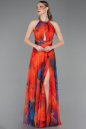 Abendkleid Lang Orange ABU6048