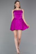 Partykleid Kurz Satin Fuchsie ABK2608