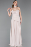 Beige Abschlusskleid Chiffon Lang ABU5763