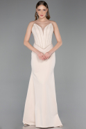 Beige Abendkleid Lang ABU5568