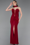 Abschlusskleid Lang Weinrot ABU6051
