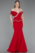Abendkleid im Meerjungfrau-Stil Lang Rot ABU6046