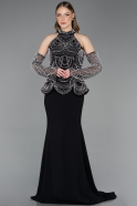 Schwarz Abendkleid Lang ABU5787