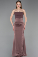 Braun Abschlusskleid Satin Lang ABU6061