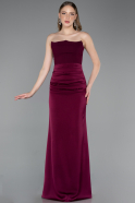 Abschlusskleid Lang Satin Kirschrot ABU6061