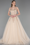 Designer-Plus-Size-Abendkleider Lang Gold ABU6062