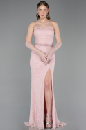 Standesamtkleid Lang Spitze Puder ABU6060