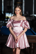 Partykleid Kurz Satin Puder ABK2605