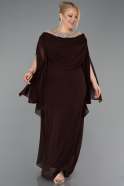Abendkleid in Übergröße Lang Chiffon Braun ABU6068