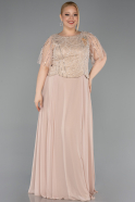 Gold Kleider İn Großen Größen Chiffon Lang ABU5554