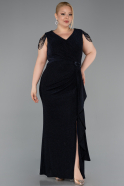Abendkleid in Übergröße Lang Marineblau ABU5731