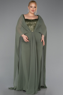 Abendgarderobe in Großen Größen Lang Chiffon Khaki ABU6071
