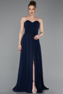 Abschlusskleid Lang Chiffon Marineblau ABU4965