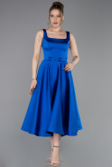 Sächsischblau Partykleid Satin Midi ABK2586